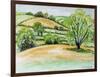 Suffolk Landscape, View from Dalham Church, 2011-Joan Thewsey-Framed Giclee Print