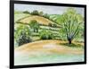 Suffolk Landscape, View from Dalham Church, 2011-Joan Thewsey-Framed Giclee Print