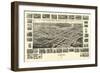 Suffolk, Virginia - Panoramic Map-Lantern Press-Framed Art Print