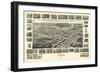 Suffolk, Virginia - Panoramic Map-Lantern Press-Framed Art Print