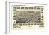 Suffolk, Virginia - Panoramic Map-Lantern Press-Framed Art Print