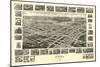 Suffolk, Virginia - Panoramic Map-Lantern Press-Mounted Art Print