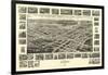 Suffolk, Virginia - Panoramic Map-Lantern Press-Framed Art Print