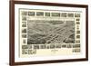 Suffolk, Virginia - Panoramic Map-Lantern Press-Framed Premium Giclee Print