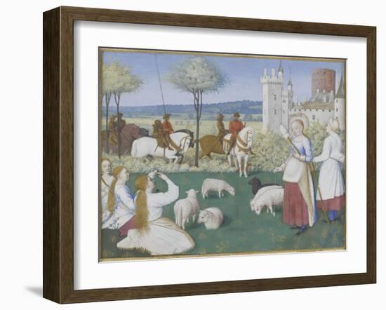 Suffrage des Saints du Livre d'Heures d'Etienne Chevalier : Sainte Marguerite et Olibrius dit-Jean Fouquet-Framed Giclee Print