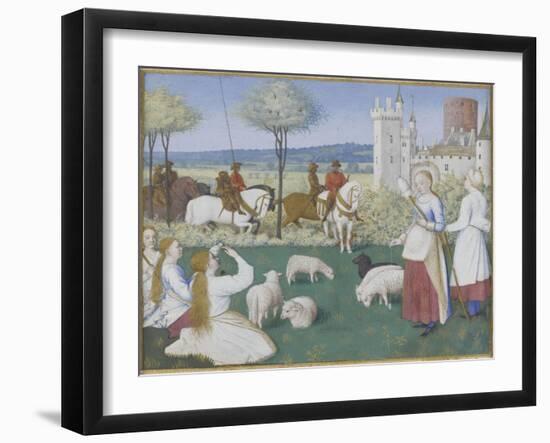 Suffrage des Saints du Livre d'Heures d'Etienne Chevalier : Sainte Marguerite et Olibrius dit-Jean Fouquet-Framed Giclee Print