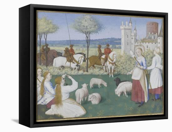 Suffrage des Saints du Livre d'Heures d'Etienne Chevalier : Sainte Marguerite et Olibrius dit-Jean Fouquet-Framed Stretched Canvas