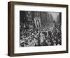 Suffragette Demonstration with Women Carrying Wands Tipped with Silver Broad-Arrows and Banner-null-Framed Photographic Print