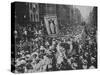 Suffragette Demonstration with Women Carrying Wands Tipped with Silver Broad-Arrows and Banner-null-Stretched Canvas