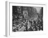 Suffragette Demonstration with Women Carrying Wands Tipped with Silver Broad-Arrows and Banner-null-Framed Photographic Print