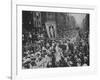 Suffragette Demonstration with Women Carrying Wands Tipped with Silver Broad-Arrows and Banner-null-Framed Photographic Print