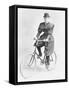 Suffragette Dressed in Man's Hat on Bicycle-null-Framed Stretched Canvas