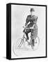 Suffragette Dressed in Man's Hat on Bicycle-null-Framed Stretched Canvas