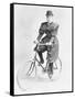 Suffragette Dressed in Man's Hat on Bicycle-null-Framed Stretched Canvas