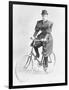 Suffragette Dressed in Man's Hat on Bicycle-null-Framed Photographic Print