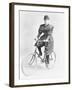 Suffragette Dressed in Man's Hat on Bicycle-null-Framed Photographic Print