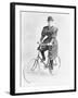 Suffragette Dressed in Man's Hat on Bicycle-null-Framed Photographic Print