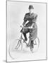 Suffragette Dressed in Man's Hat on Bicycle-null-Mounted Photographic Print