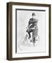 Suffragette Dressed in Man's Hat on Bicycle-null-Framed Photographic Print