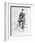 Suffragette Dressed in Man's Hat on Bicycle-null-Framed Photographic Print