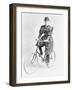 Suffragette Dressed in Man's Hat on Bicycle-null-Framed Photographic Print