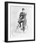 Suffragette Dressed in Man's Hat on Bicycle-null-Framed Photographic Print