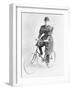 Suffragette Dressed in Man's Hat on Bicycle-null-Framed Photographic Print