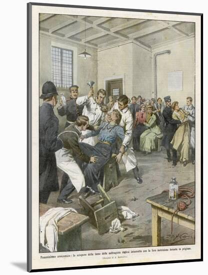 Suffragettes Force-Fed in Prison-Achille Beltrame-Mounted Art Print