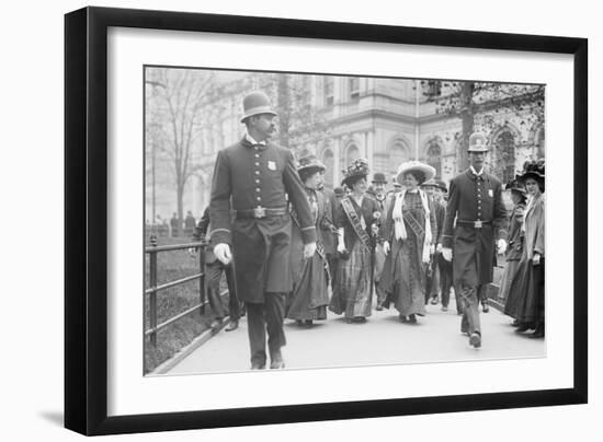 Suffragettes, Preceded By Policemen, Leaving City Hall, New York-null-Framed Art Print