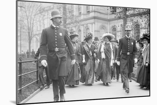 Suffragettes, Preceded By Policemen, Leaving City Hall, New York-null-Mounted Art Print