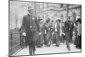 Suffragettes, Preceded By Policemen, Leaving City Hall, New York-null-Mounted Art Print