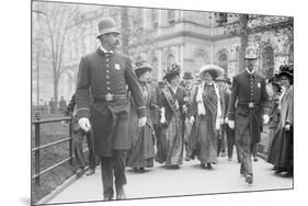 Suffragettes, Preceded By Policemen, Leaving City Hall, New York-null-Mounted Premium Giclee Print