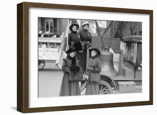 Suffragettes Sport a Replica of the Liberty Bell-null-Framed Art Print
