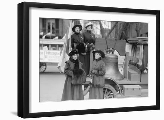 Suffragettes Sport a Replica of the Liberty Bell-null-Framed Art Print
