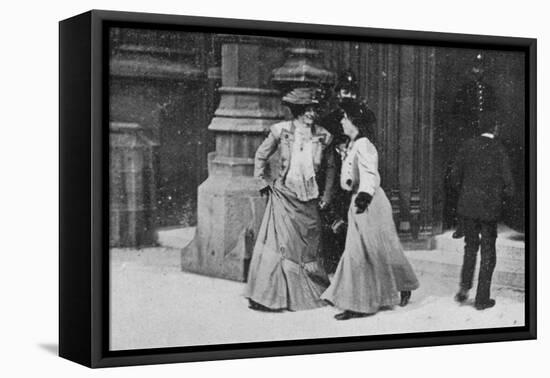 Suffragettes Turned Away, Illustration from an Article Entitled 'The Reassembling of Parliament'…-English Photographer-Framed Stretched Canvas
