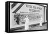 Suffragettes Uses Long Brushes To Post a Billboard Announcing a "Votes" For Women" Parade-null-Framed Stretched Canvas