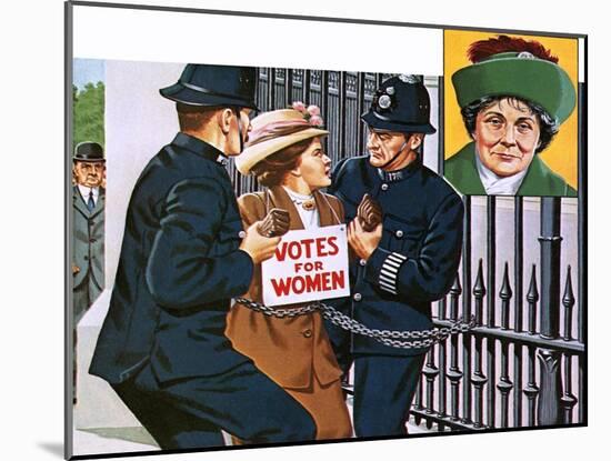 Suffragettes, with Emmeline Pankhurst-John Keay-Mounted Giclee Print