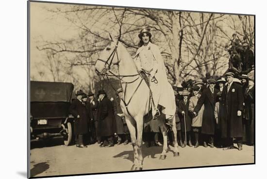 Suffragist Inez Milholland, Was the 'Herald' of Washington Parade, March 3, 1917-null-Mounted Photo