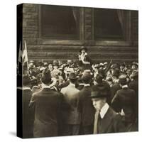 Suffragist Mabel Vernon Speaking to Large Crowd of Men in Chicago, 1917-null-Stretched Canvas