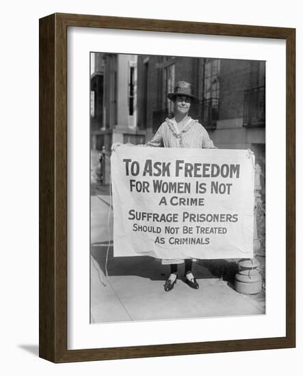 Suffragist Protests Criminal Arrests of National Woman's Party Members, 1910s-null-Framed Photo