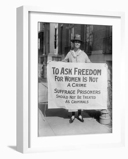 Suffragist Protests Criminal Arrests of National Woman's Party Members, 1910s-null-Framed Photo