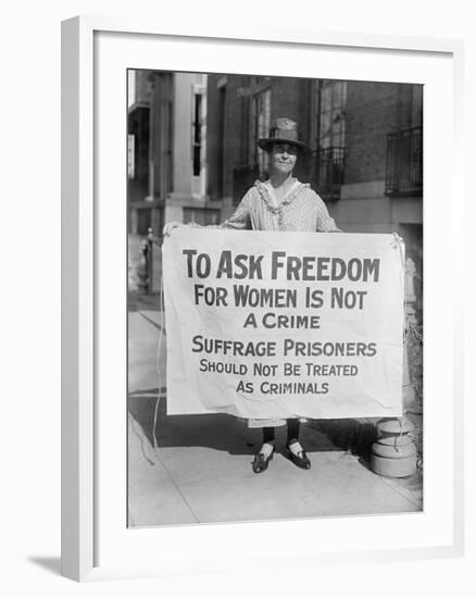 Suffragist Protests Criminal Arrests of National Woman's Party Members, 1910s-null-Framed Photo