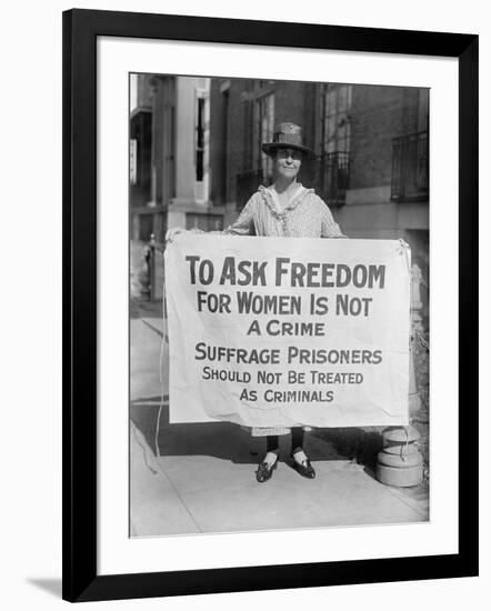 Suffragist Protests Criminal Arrests of National Woman's Party Members, 1910s-null-Framed Photo