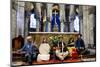 Sufi music band at Sufi Muslim wedding in St. Nicolas's Catholic church, Blois, Loir-et-Cher-Godong-Mounted Photographic Print