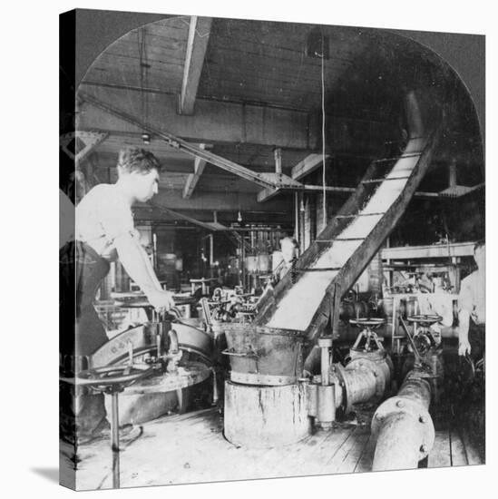 Sugar Beet Pulp and Juice Flowing from Tank to Tank, Montreal, Canada, Early 20th Century-null-Stretched Canvas