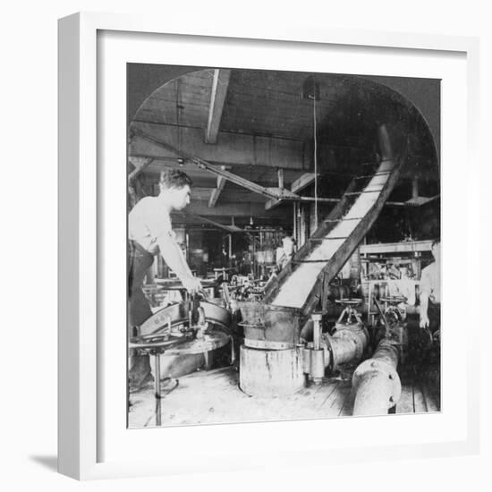 Sugar Beet Pulp and Juice Flowing from Tank to Tank, Montreal, Canada, Early 20th Century-null-Framed Photographic Print