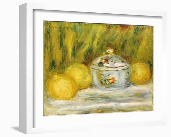 Sugar Bowl and Lemons, 1915-Pierre-Auguste Renoir-Framed Giclee Print