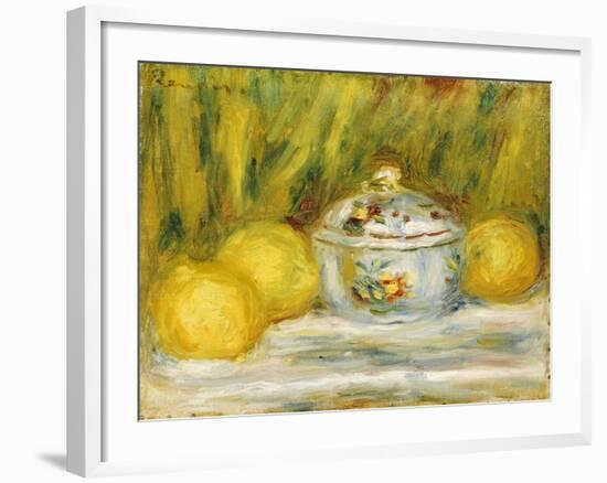 Sugar Bowl and Lemons, 1915-Pierre-Auguste Renoir-Framed Giclee Print