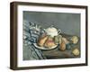 Sugar Bowl, Pears and Carpet-Paul Cézanne-Framed Giclee Print