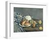 Sugar Bowl, Pears and Carpet-Paul Cézanne-Framed Giclee Print